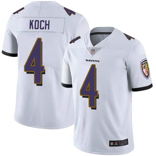 Baltimore Ravens Limited White Men Sam Koch Road Jersey NFL Football #4 Vapor Untouchable